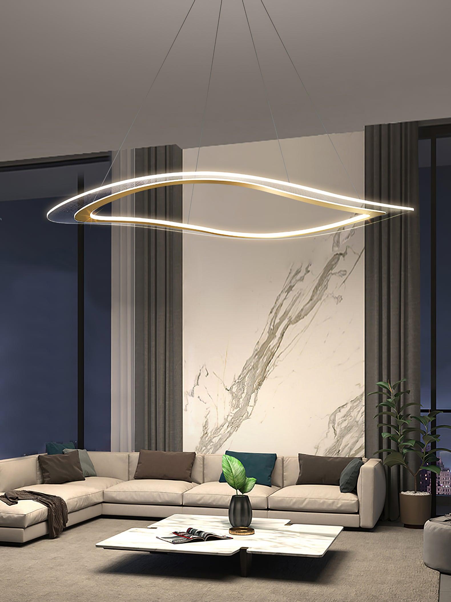Lustra Chandelier LED Acrylic Gold Modern - Letslighting