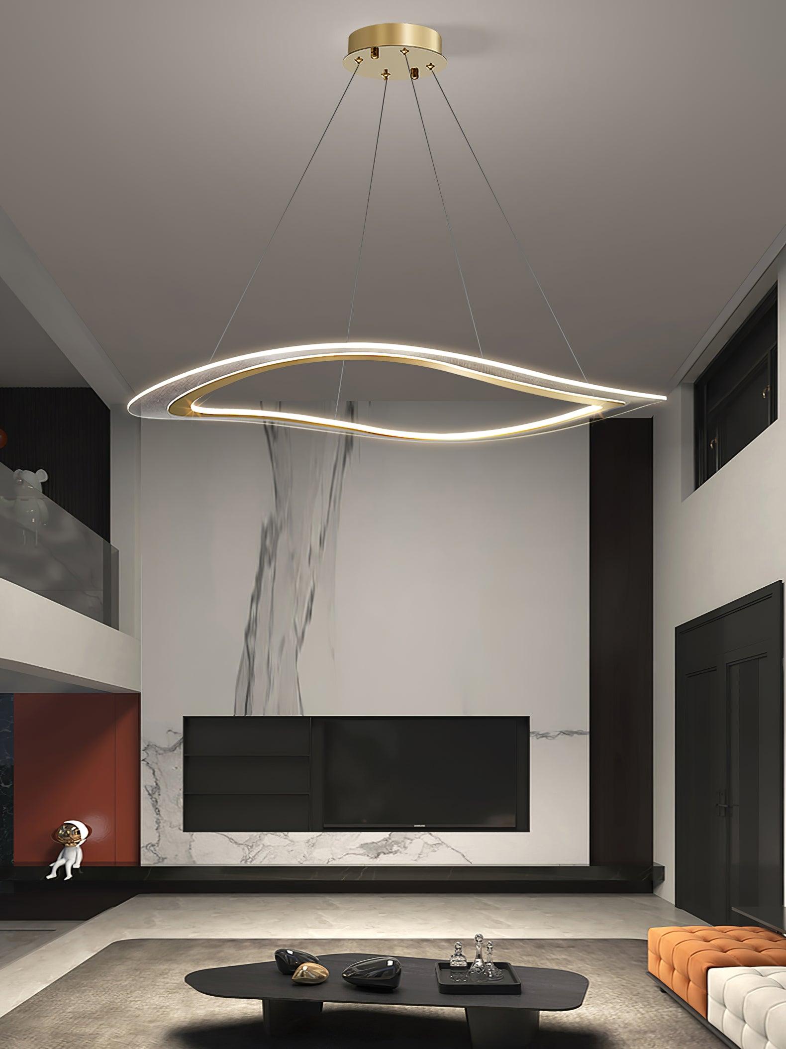 Lustra Chandelier LED Acrylic Gold Modern - Letslighting