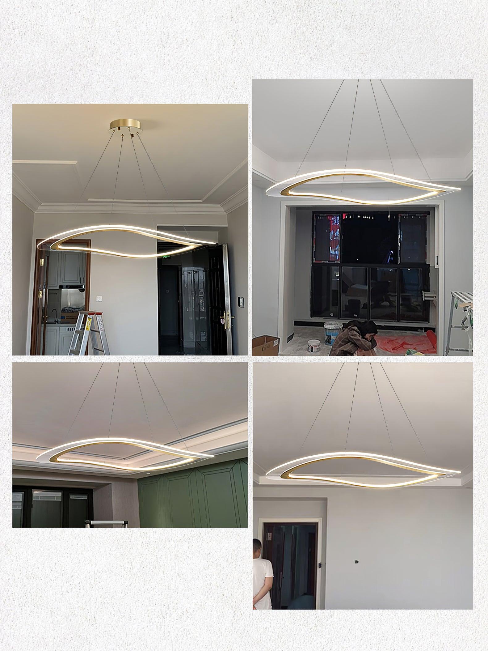 Lustra Chandelier LED Acrylic Gold Modern - Letslighting