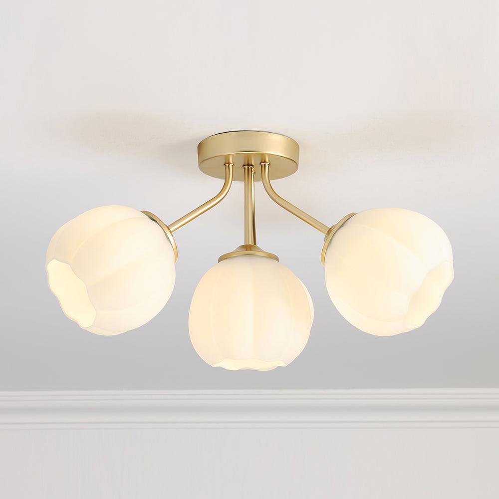 Ceiling Light Petal Globe Cluster Soft Glow Romantic Floral - Letslighting