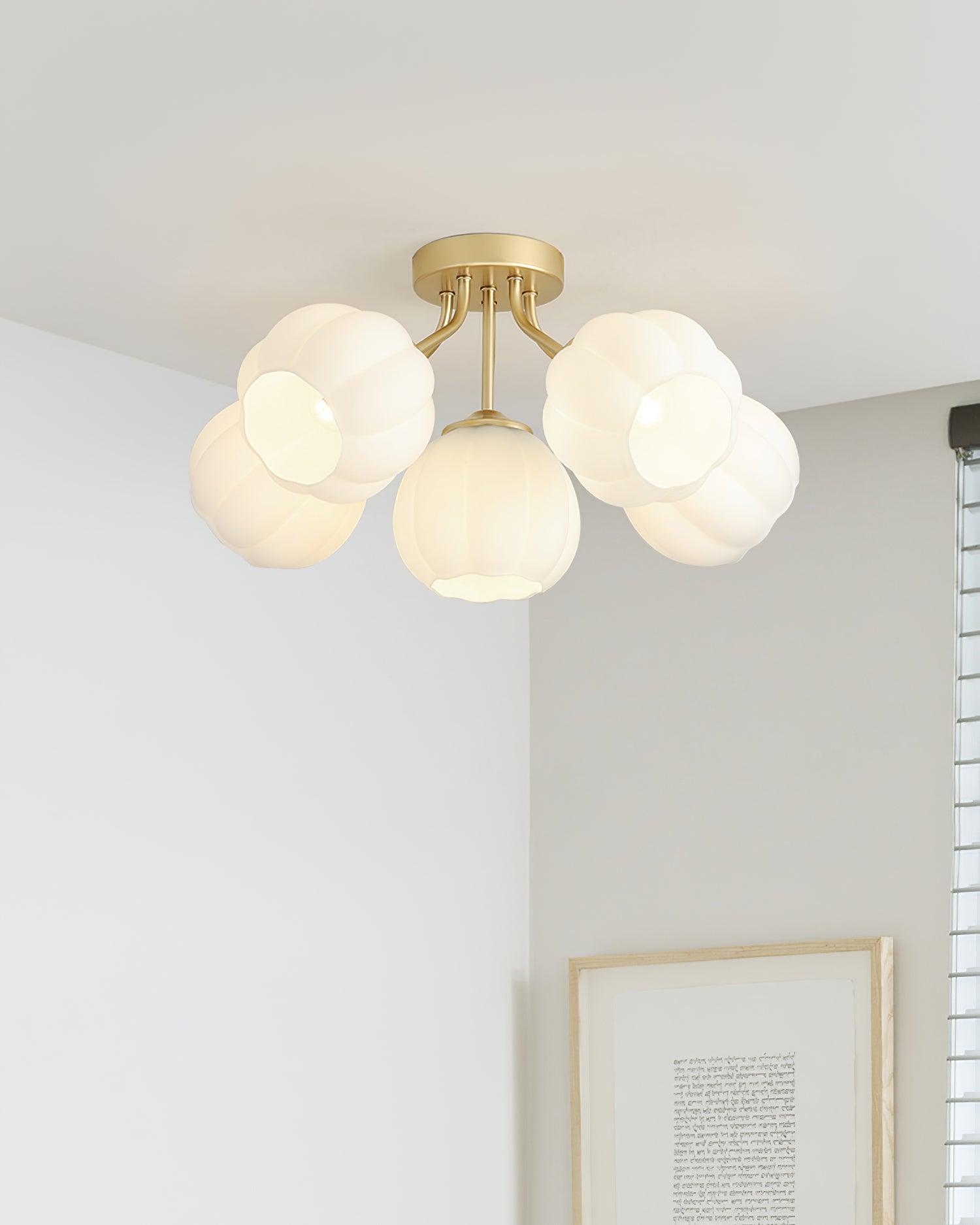 Ceiling Light Petal Globe Cluster Soft Glow Romantic Floral - Letslighting