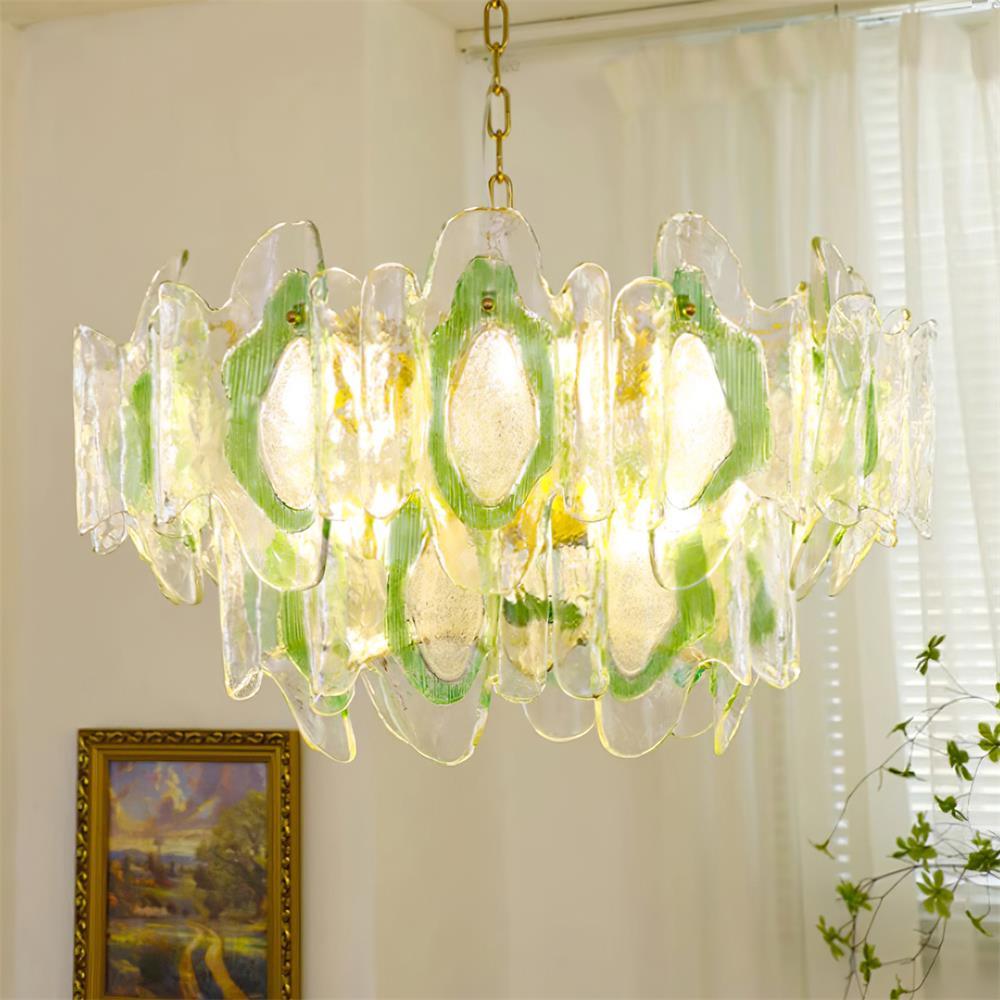 Marrina Chandelier Vintage Amber Glass Elegance - Letslighting