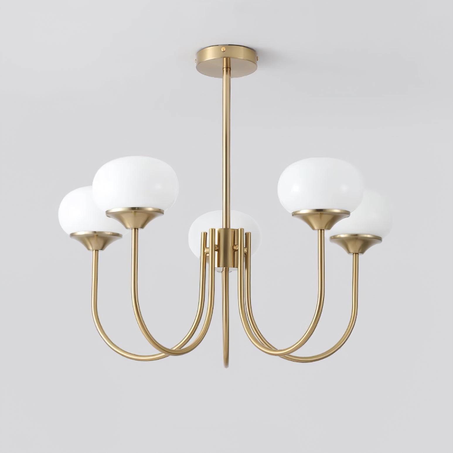 Lustra Chandelier Pink Glass Globe Gold - Letslighting