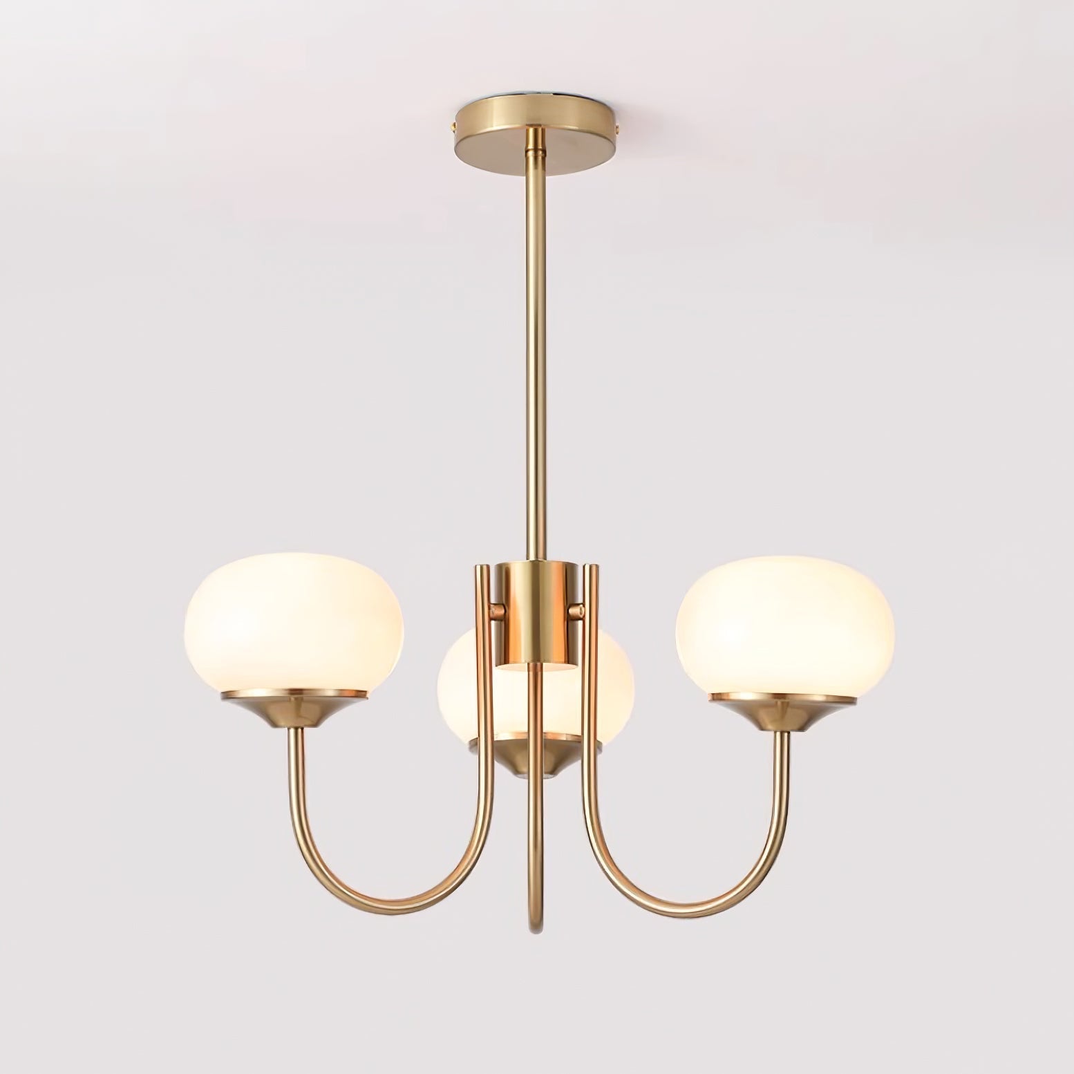 Lustra Chandelier Pink Glass Globe Gold - Letslighting