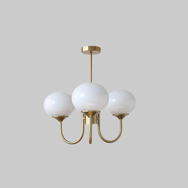 Lustra Chandelier Pink Glass Globe Gold - Letslighting