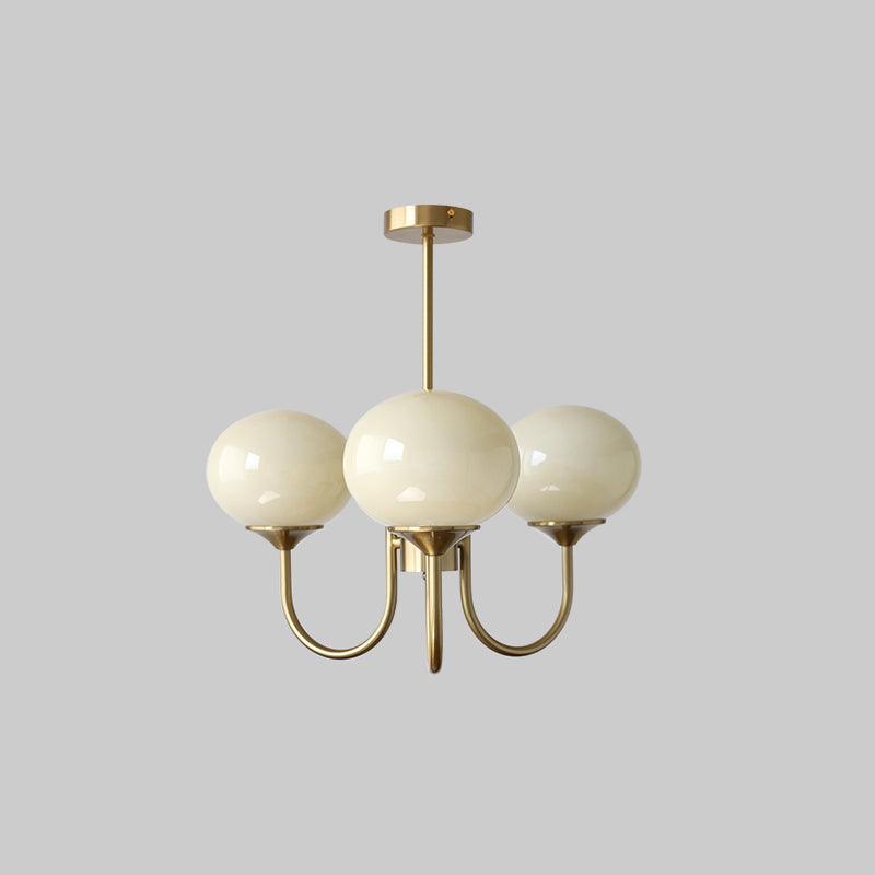 Lustra Chandelier Pink Glass Globe Gold - Letslighting