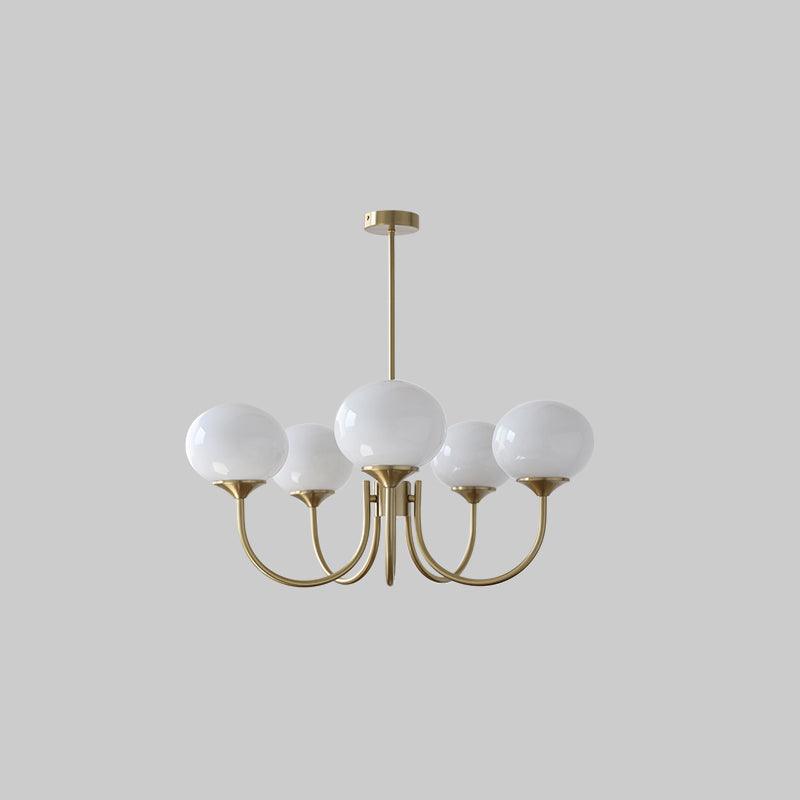 Lustra Chandelier Pink Glass Globe Gold - Letslighting