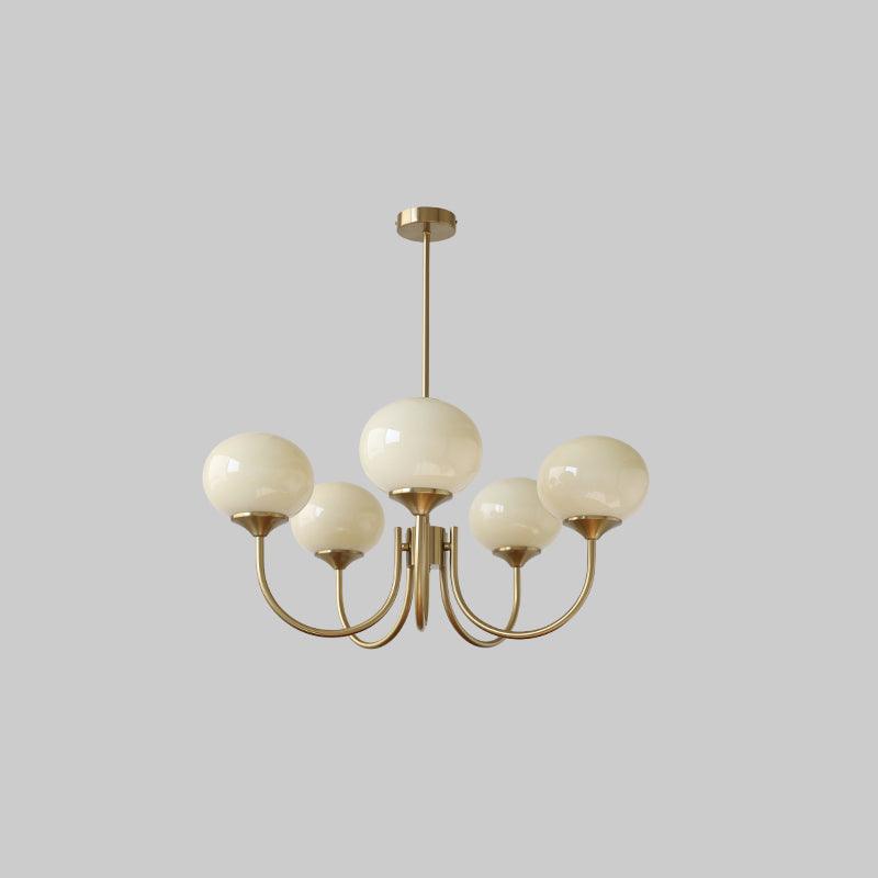 Lustra Chandelier Pink Glass Globe Gold - Letslighting