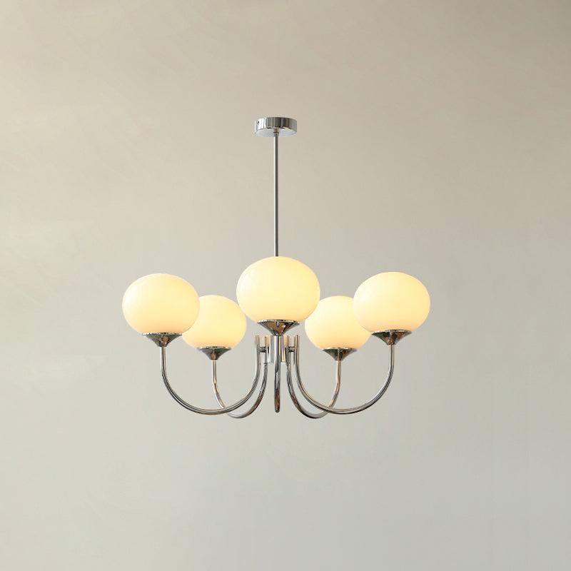 Lustra Chandelier Pink Glass Globe Gold - Letslighting