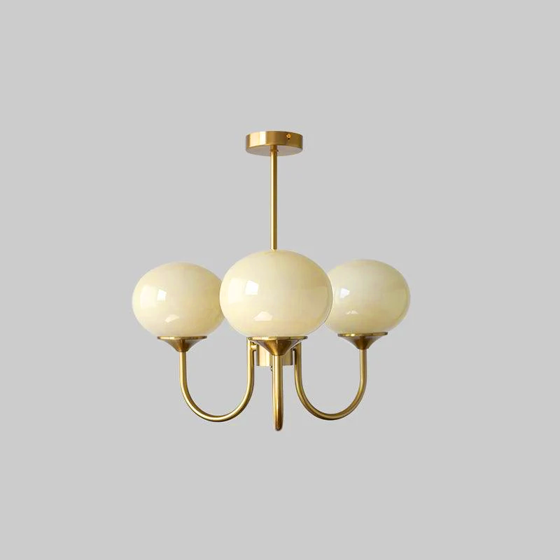 Lustra Chandelier Pink Glass Globe Gold - Letslighting