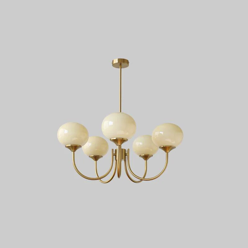 Lustra Chandelier Pink Glass Globe Gold - Letslighting