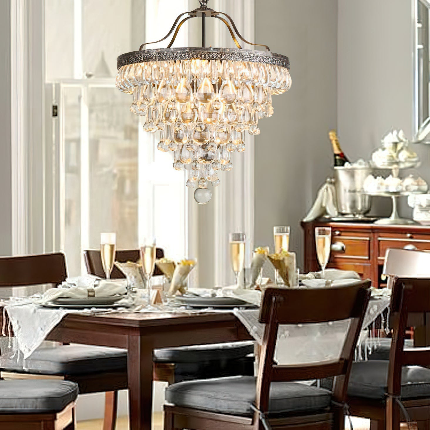 Blink Unique Inverted Pyramid Crystal Chandelier - Letslighting