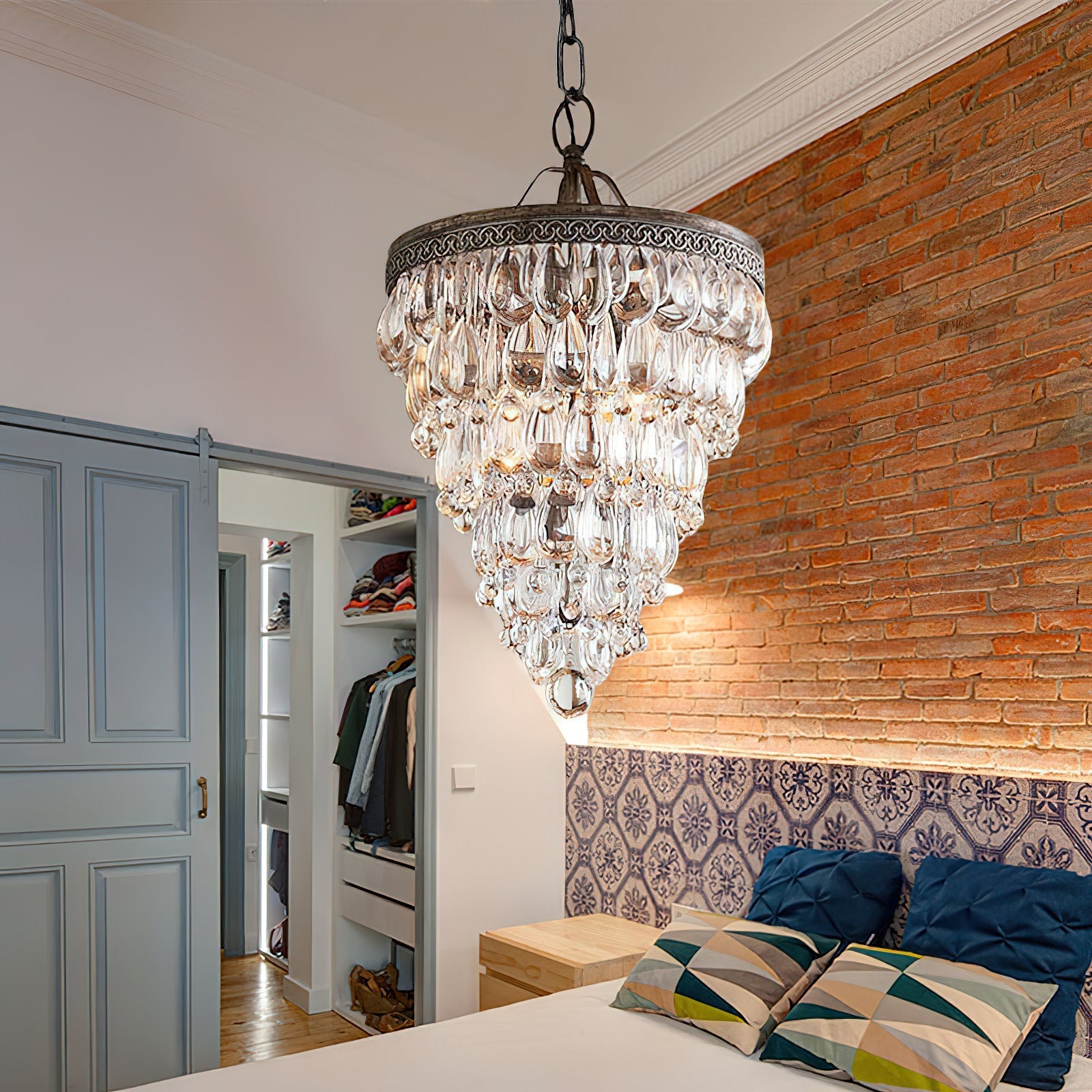 Blink Unique Inverted Pyramid Crystal Chandelier - Letslighting