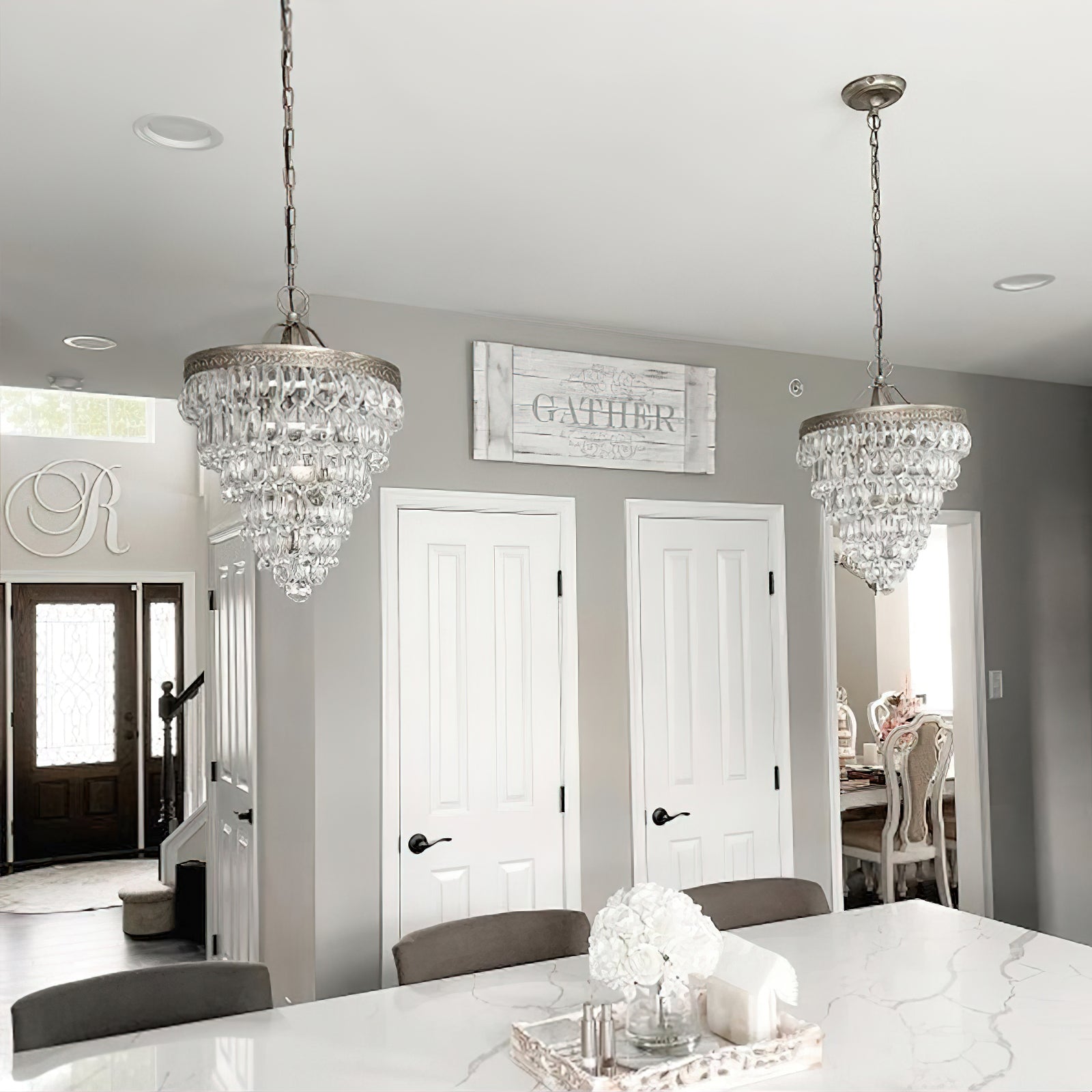 Blink Unique Inverted Pyramid Crystal Chandelier - Letslighting