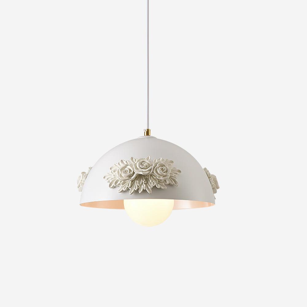 Masiero Pendant Lamp Rose-Embellished Dome - Letslighting