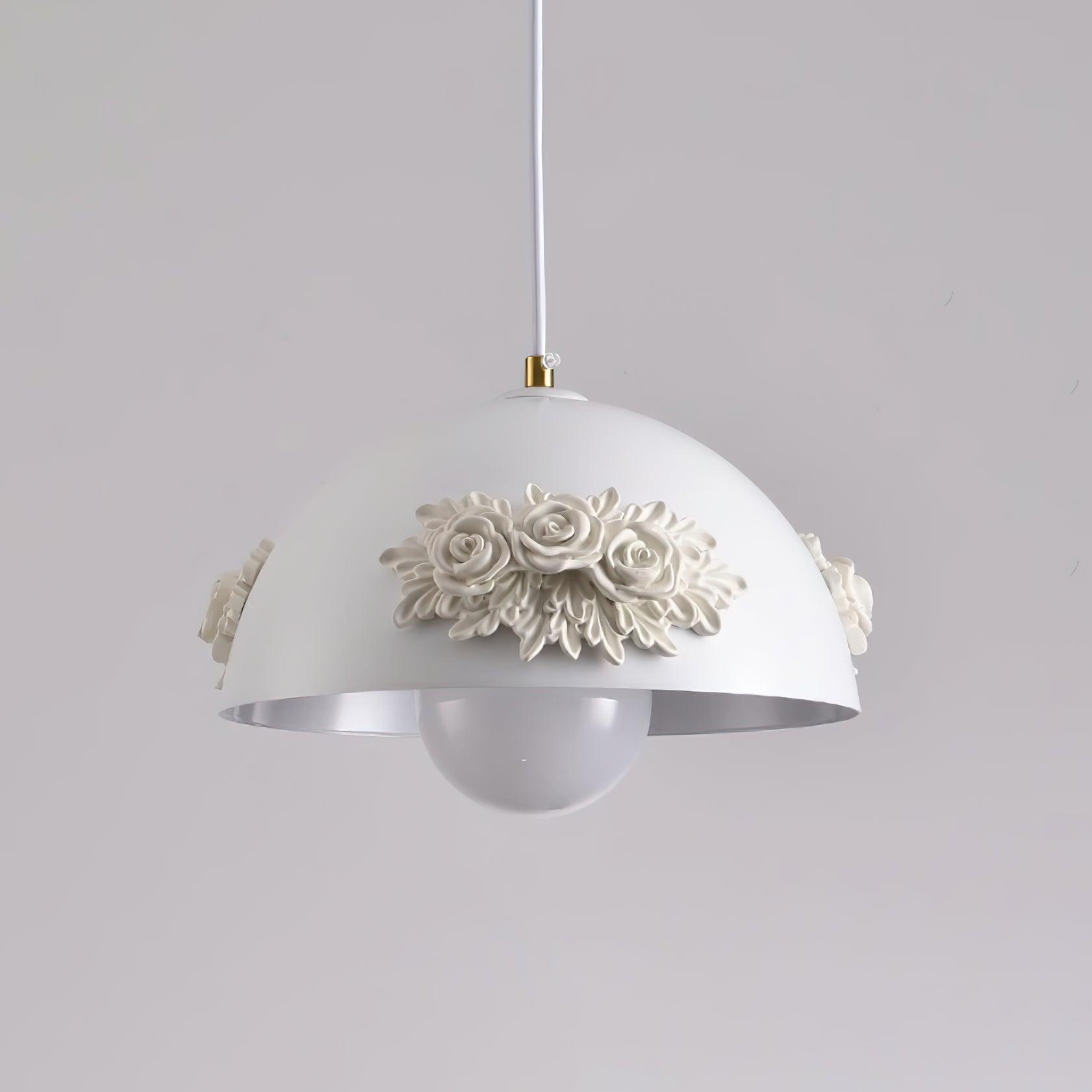 Masiero Pendant Lamp Rose-Embellished Dome - Letslighting