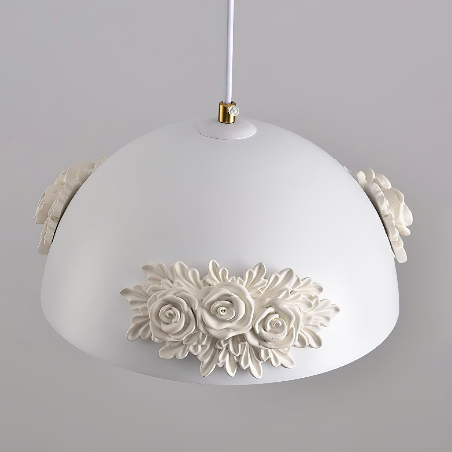 Masiero Pendant Lamp Rose-Embellished Dome - Letslighting