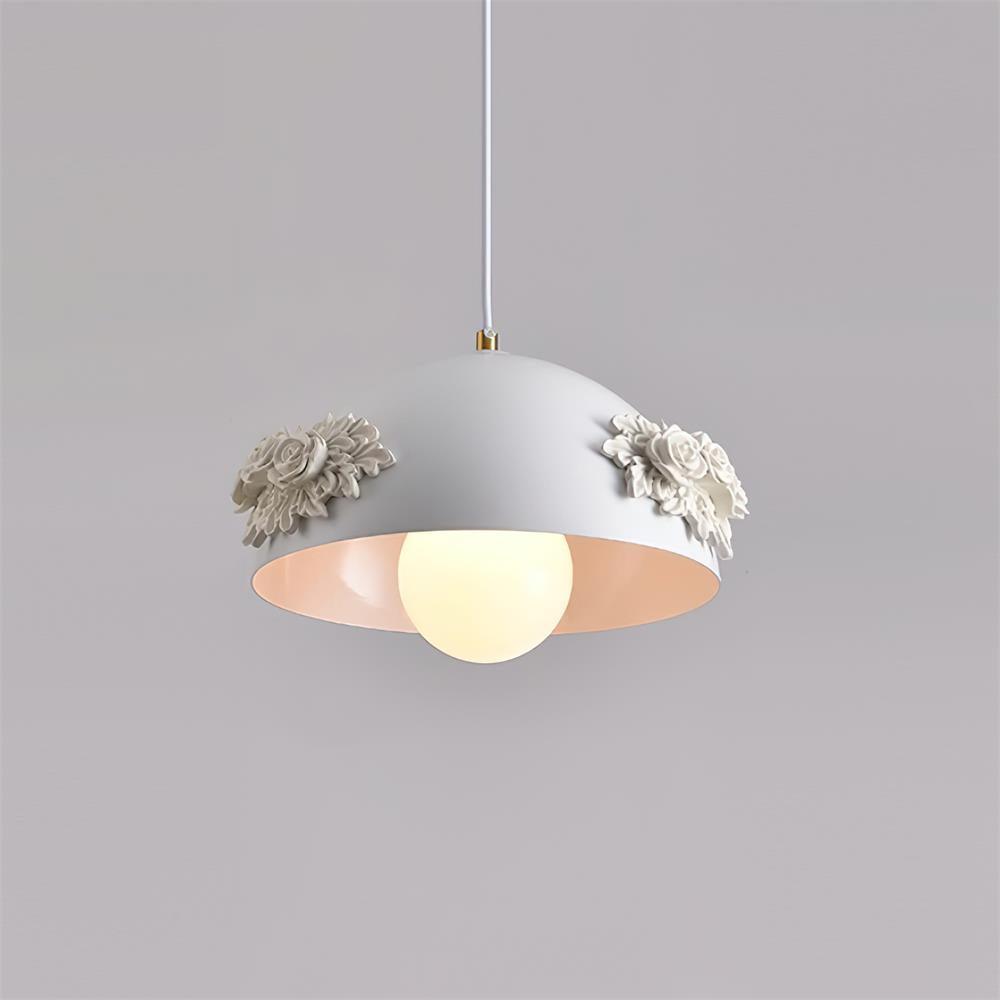 Masiero Pendant Lamp Rose-Embellished Dome - Letslighting