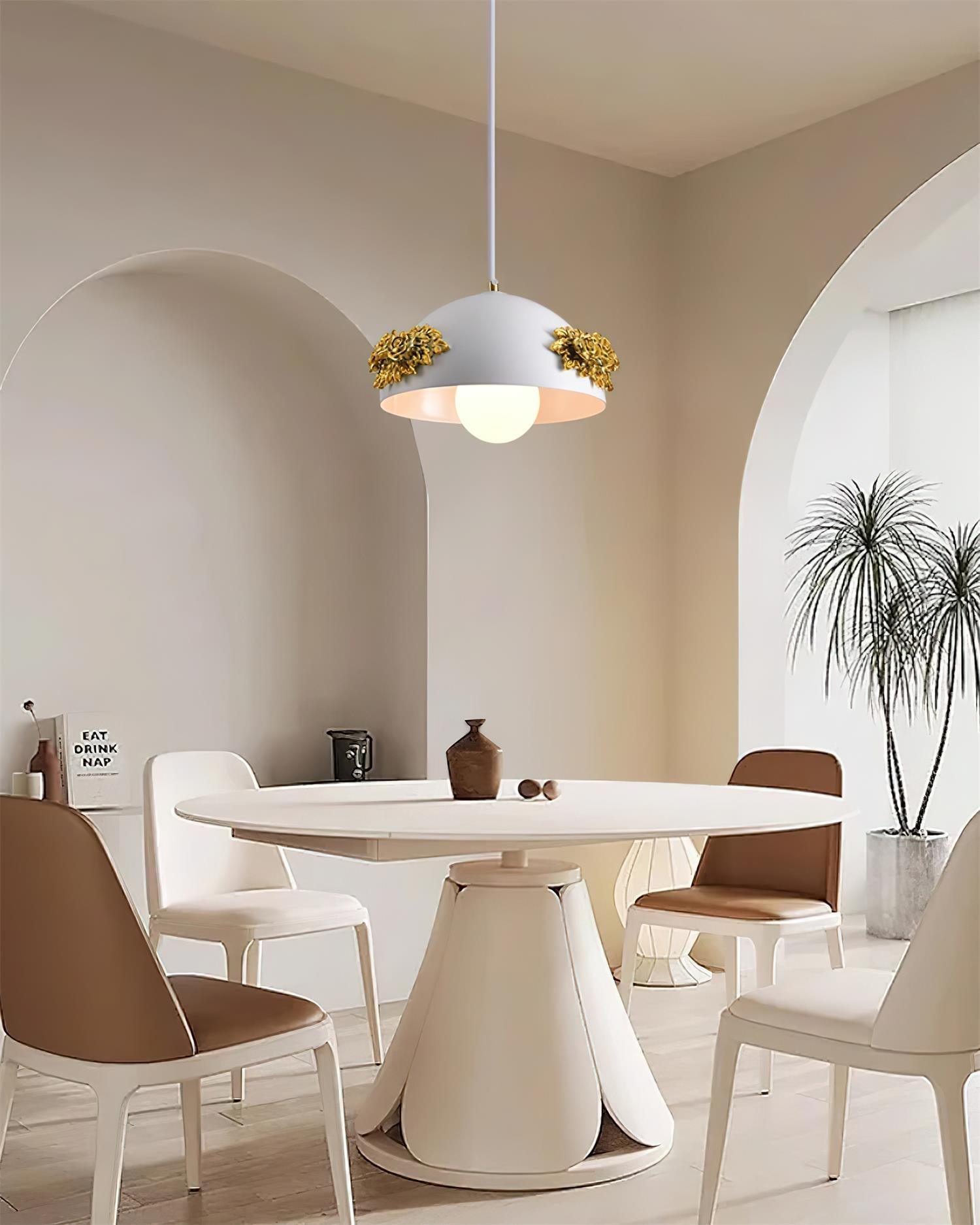 Masiero Pendant Lamp Rose-Embellished Dome - Letslighting