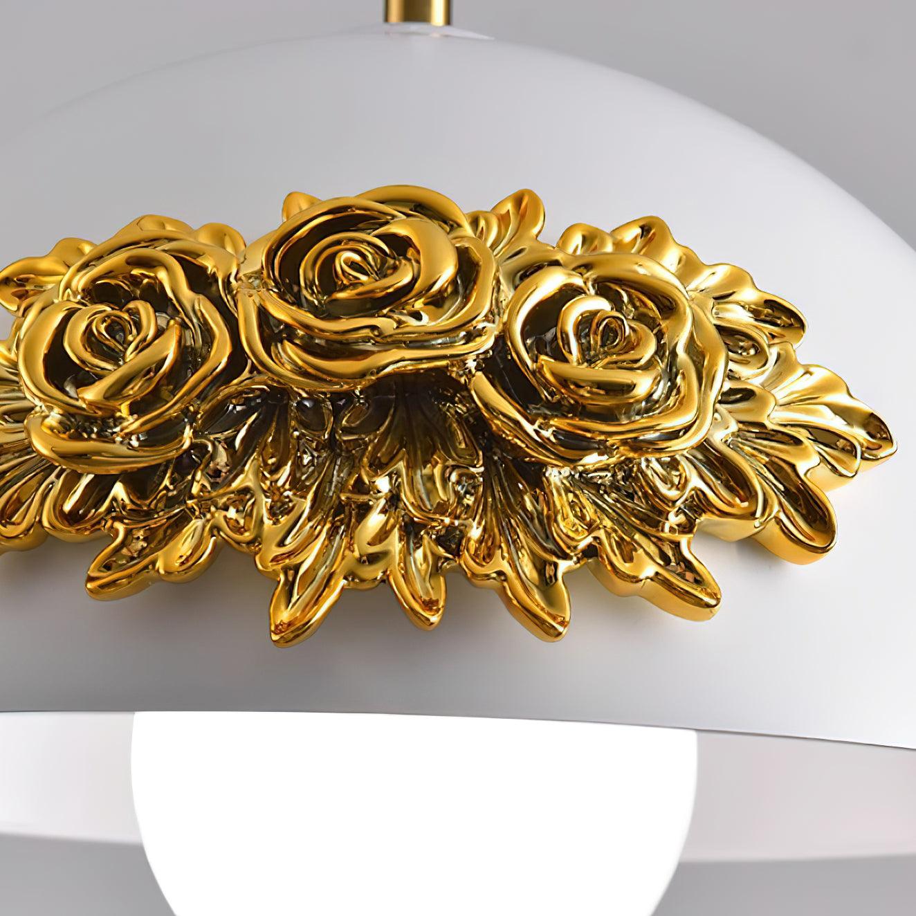 Masiero Pendant Lamp Rose-Embellished Dome - Letslighting