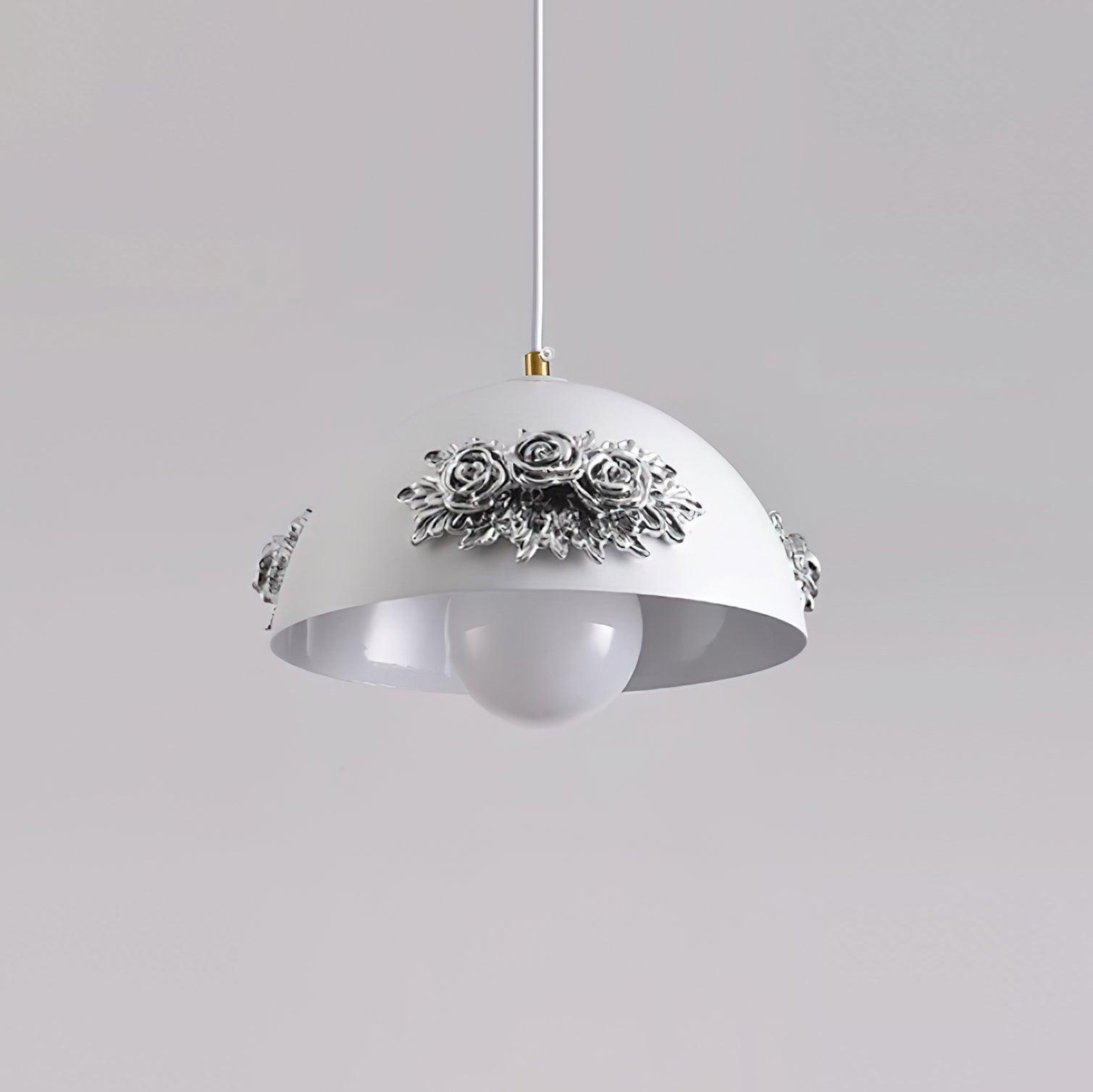 Masiero Pendant Lamp Rose-Embellished Dome - Letslighting