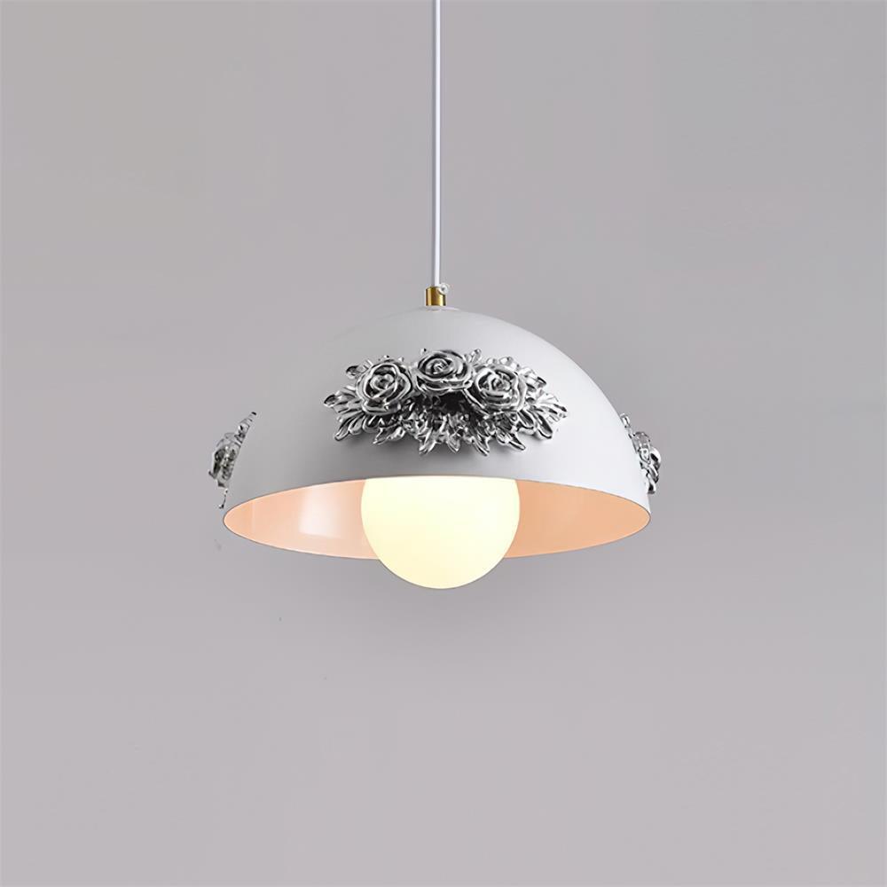 Masiero Pendant Lamp Rose-Embellished Dome - Letslighting