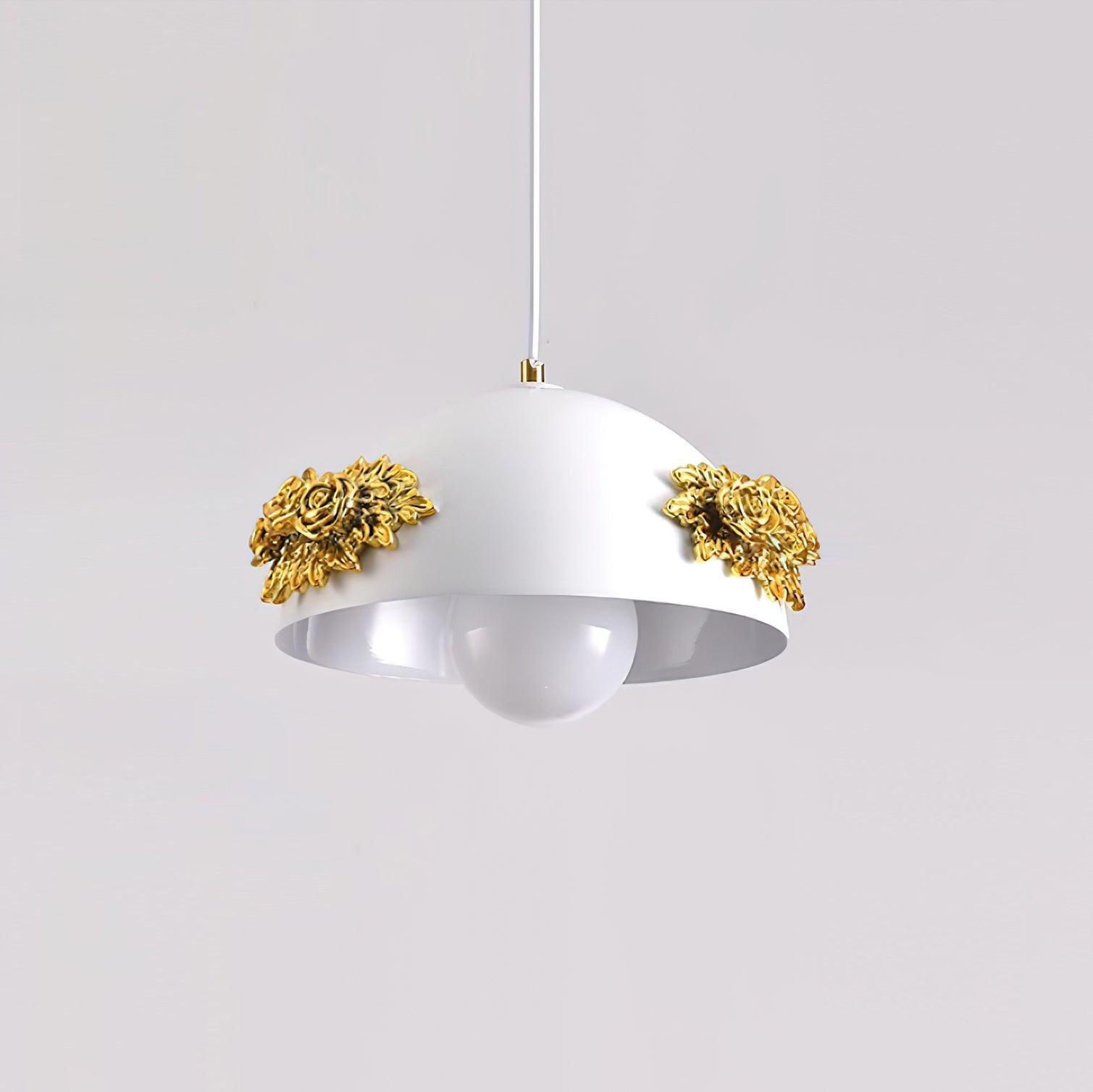 Masiero Pendant Lamp Rose-Embellished Dome - Letslighting