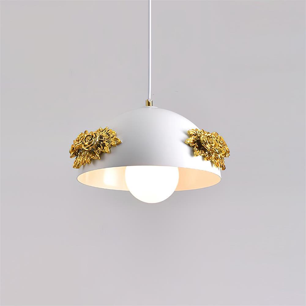 Masiero Pendant Lamp Rose-Embellished Dome - Letslighting