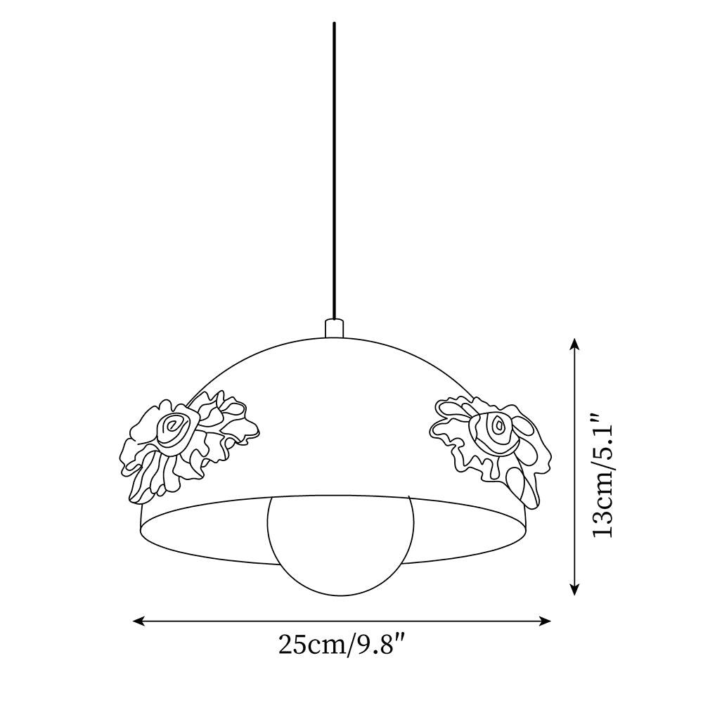 Masiero Pendant Lamp Rose-Embellished Dome - Letslighting