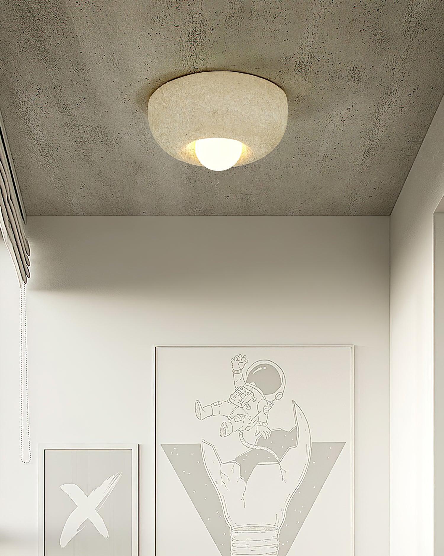 Mauro Ceiling Lamp Natural Texture Hemisphere Modern Style - Letslighting