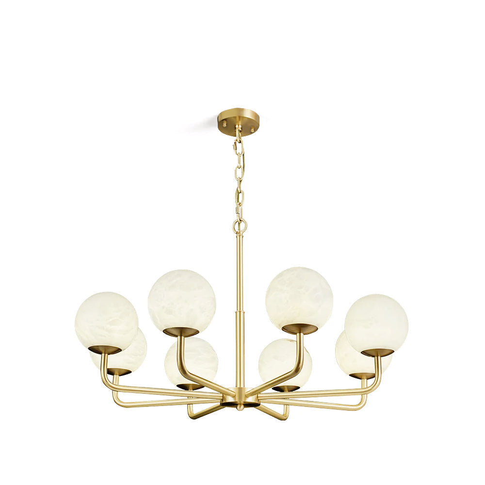 Erich Chandelier Alabaster Globe Elegance - Letslighting