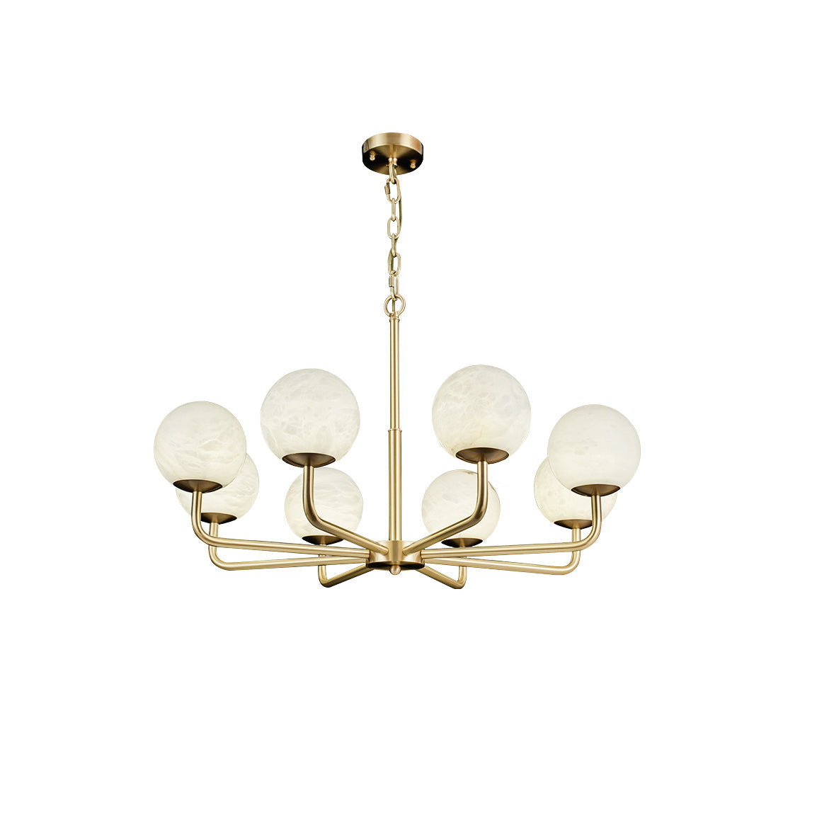 Erich Chandelier Alabaster Globe Elegance - Letslighting