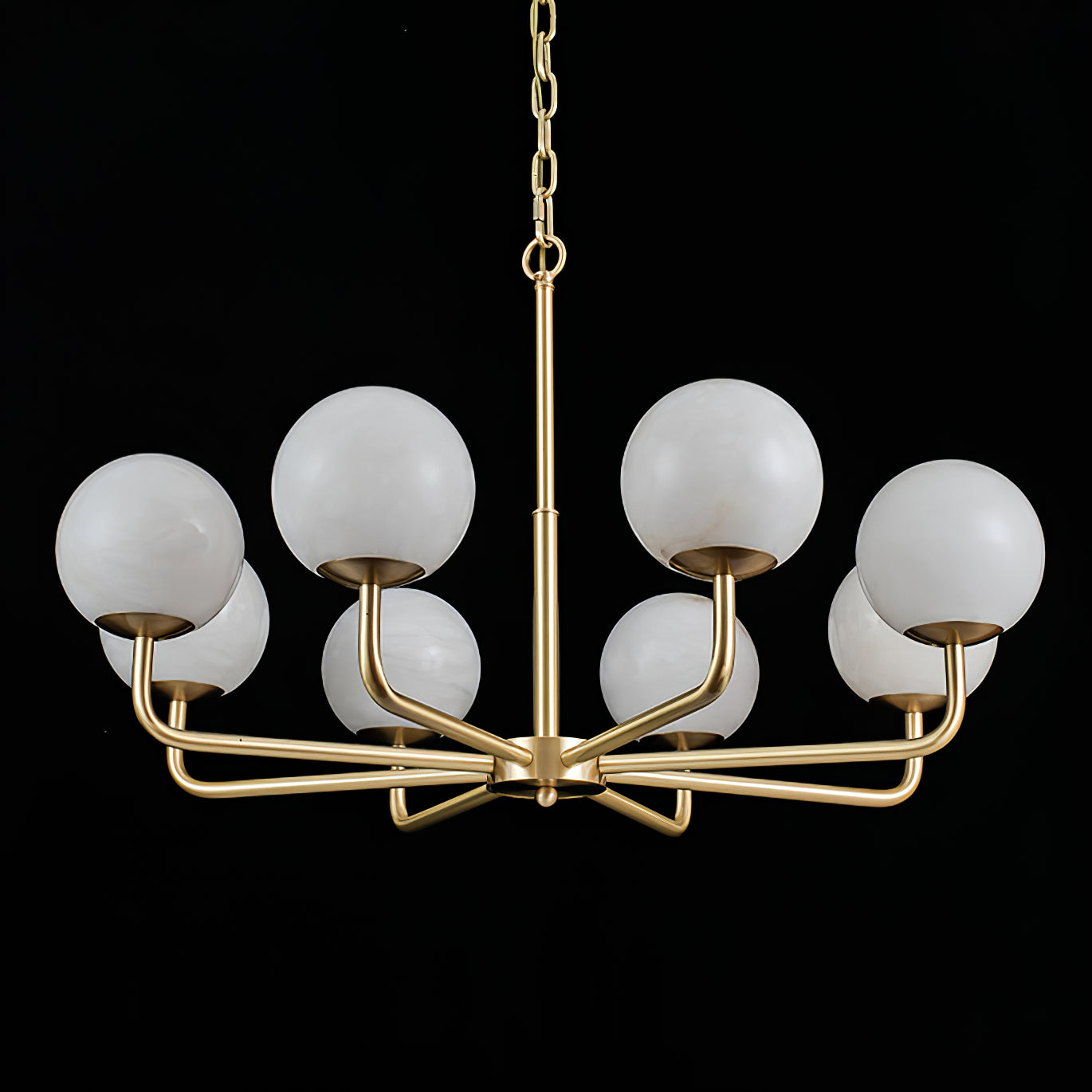 Erich Chandelier Alabaster Globe Elegance - Letslighting