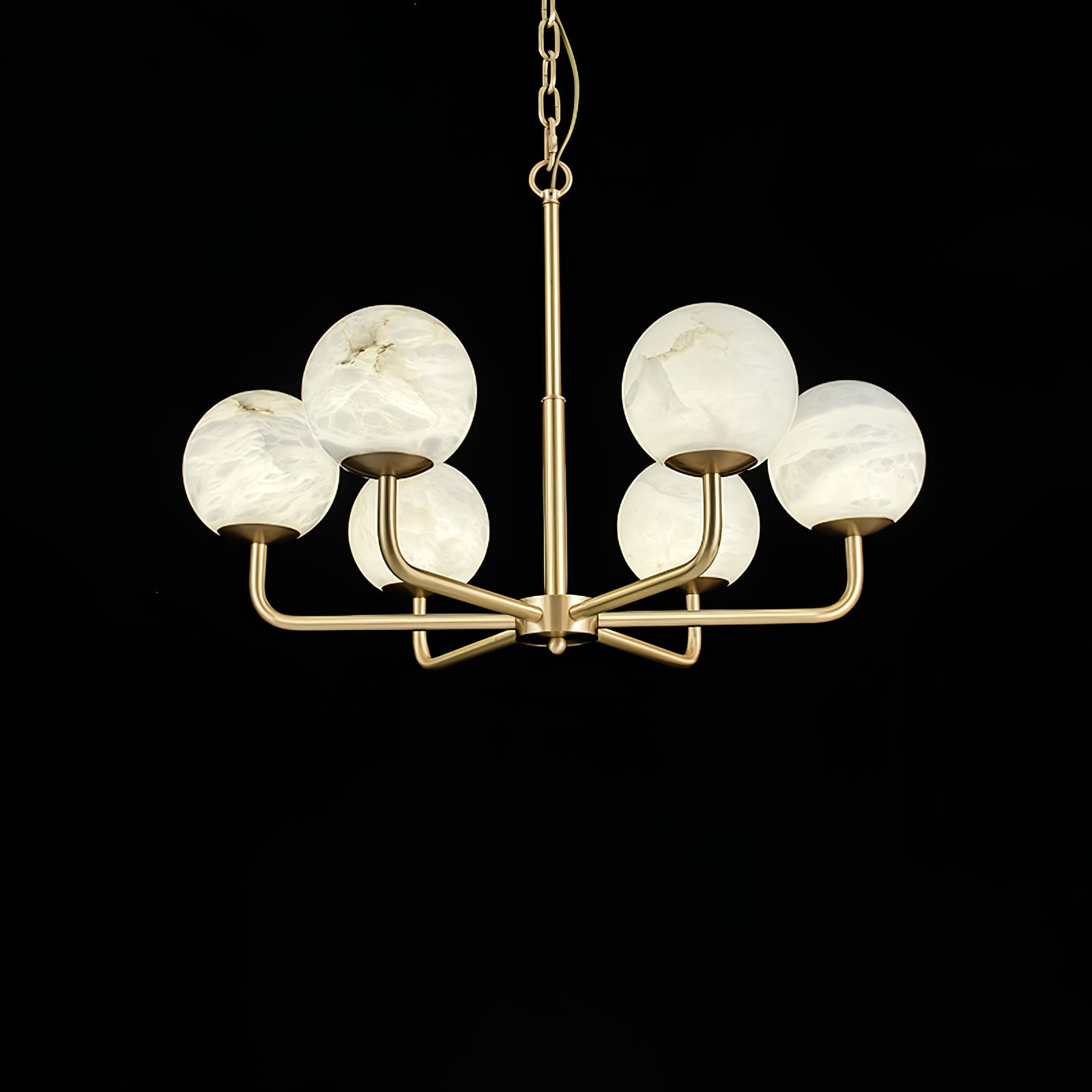Erich Chandelier Alabaster Globe Elegance - Letslighting