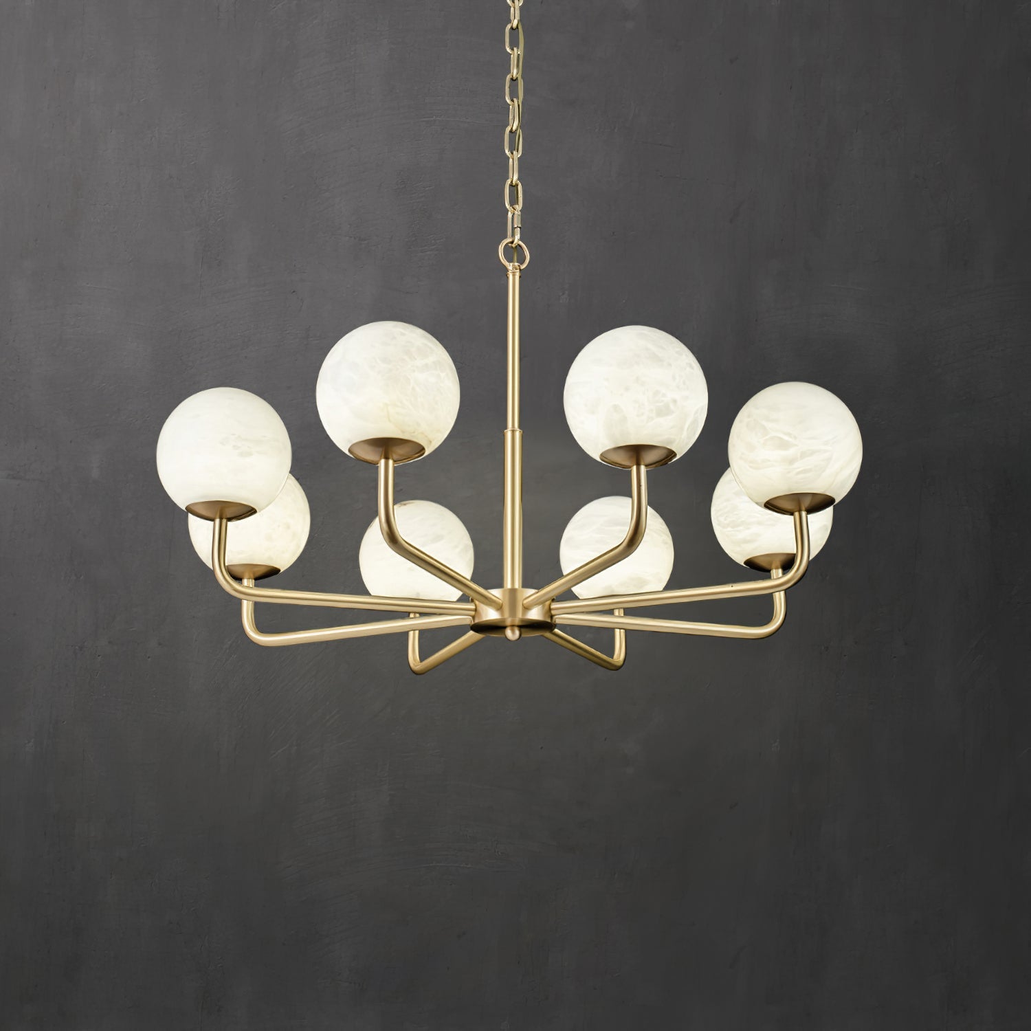 Erich Chandelier Alabaster Globe Elegance - Letslighting