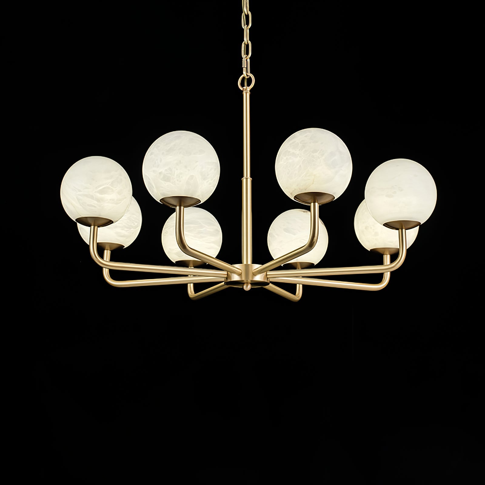 Erich Chandelier Alabaster Globe Elegance - Letslighting