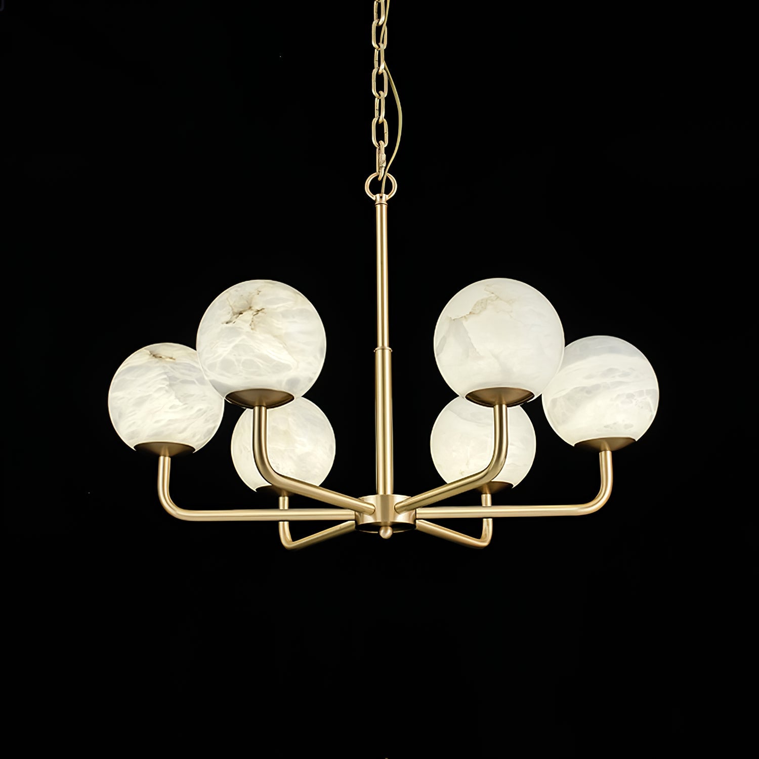 Erich Chandelier Alabaster Globe Elegance - Letslighting