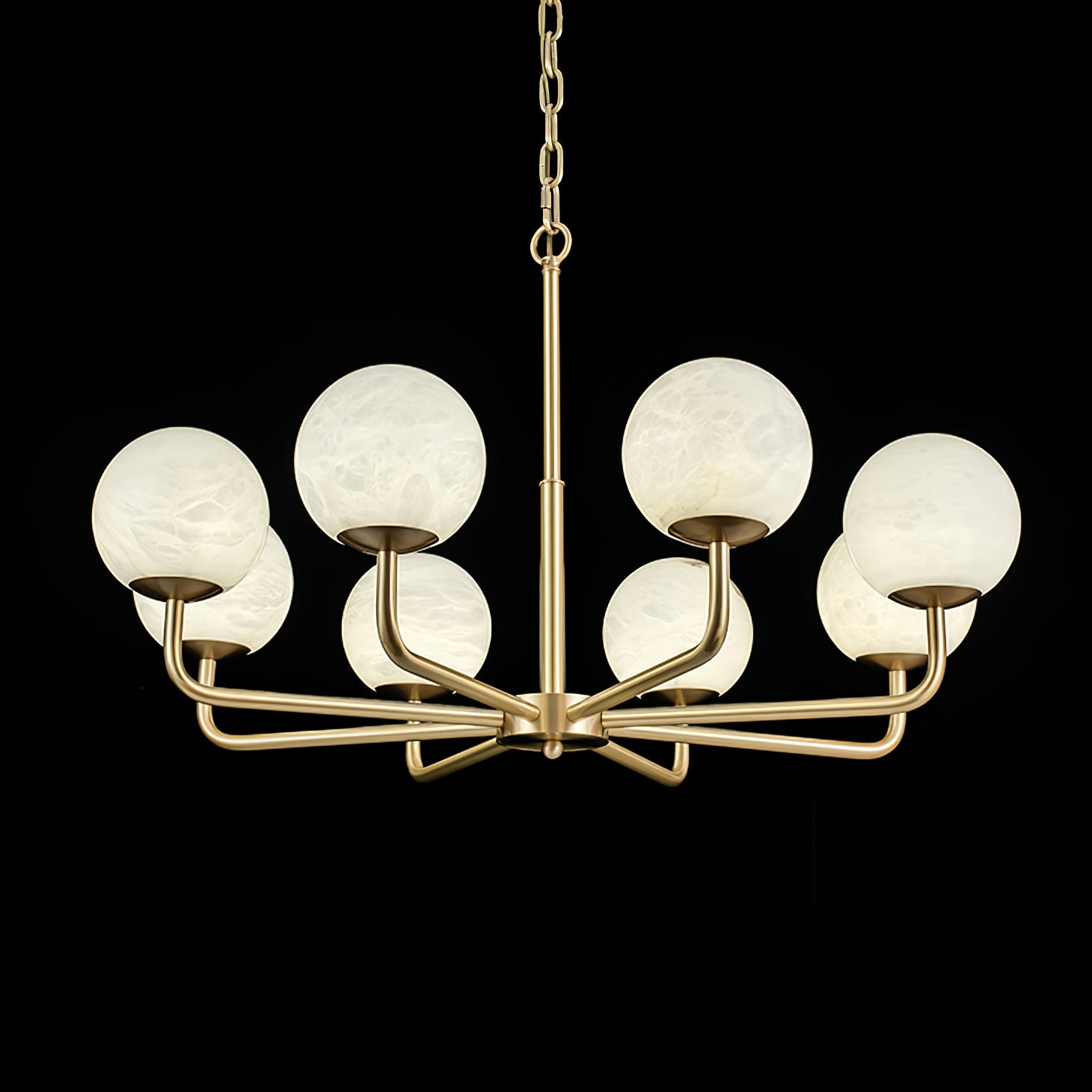 Erich Chandelier Alabaster Globe Elegance - Letslighting