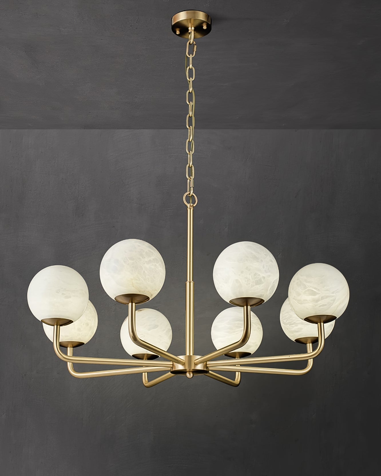 Erich Chandelier Alabaster Globe Elegance - Letslighting