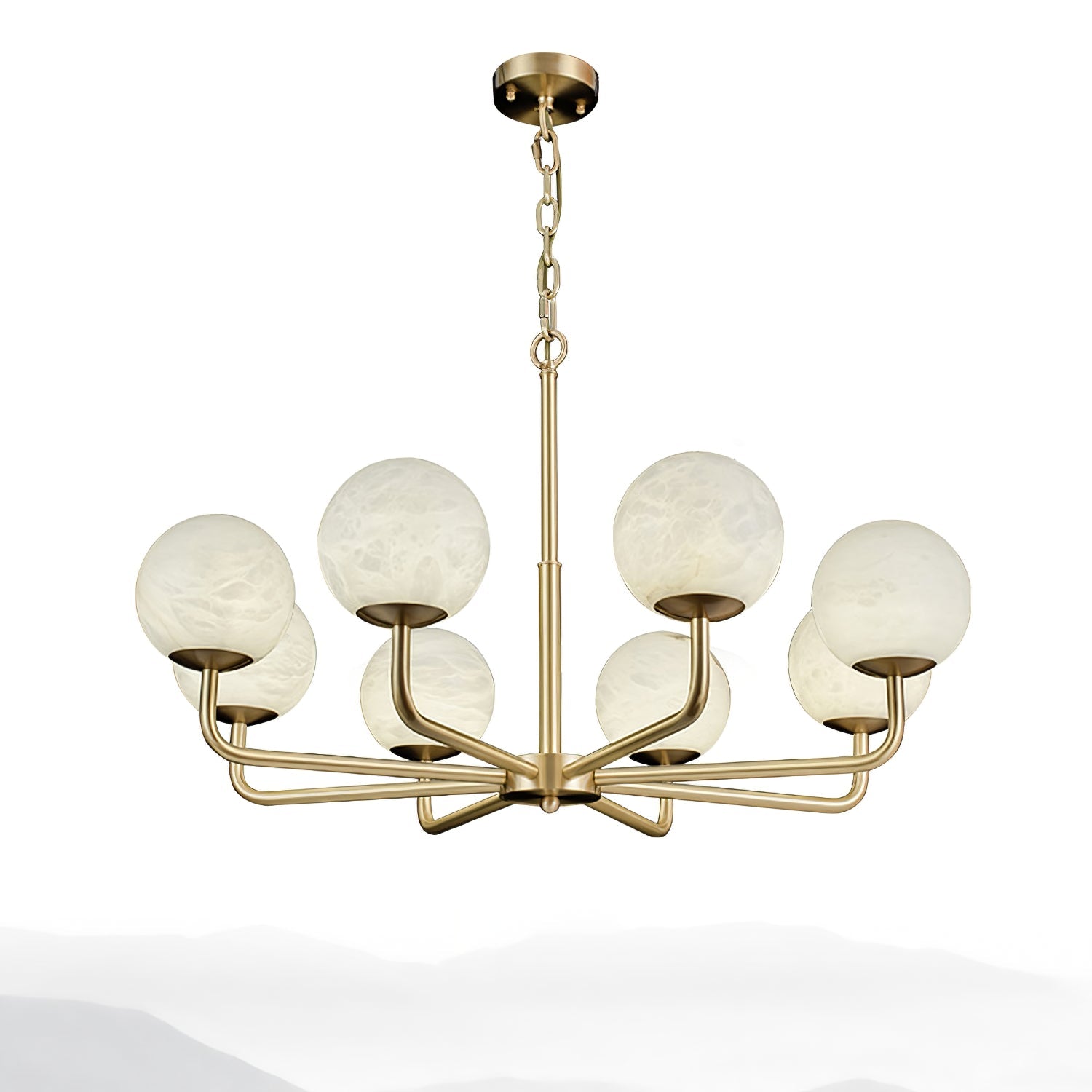Erich Chandelier Alabaster Globe Elegance - Letslighting