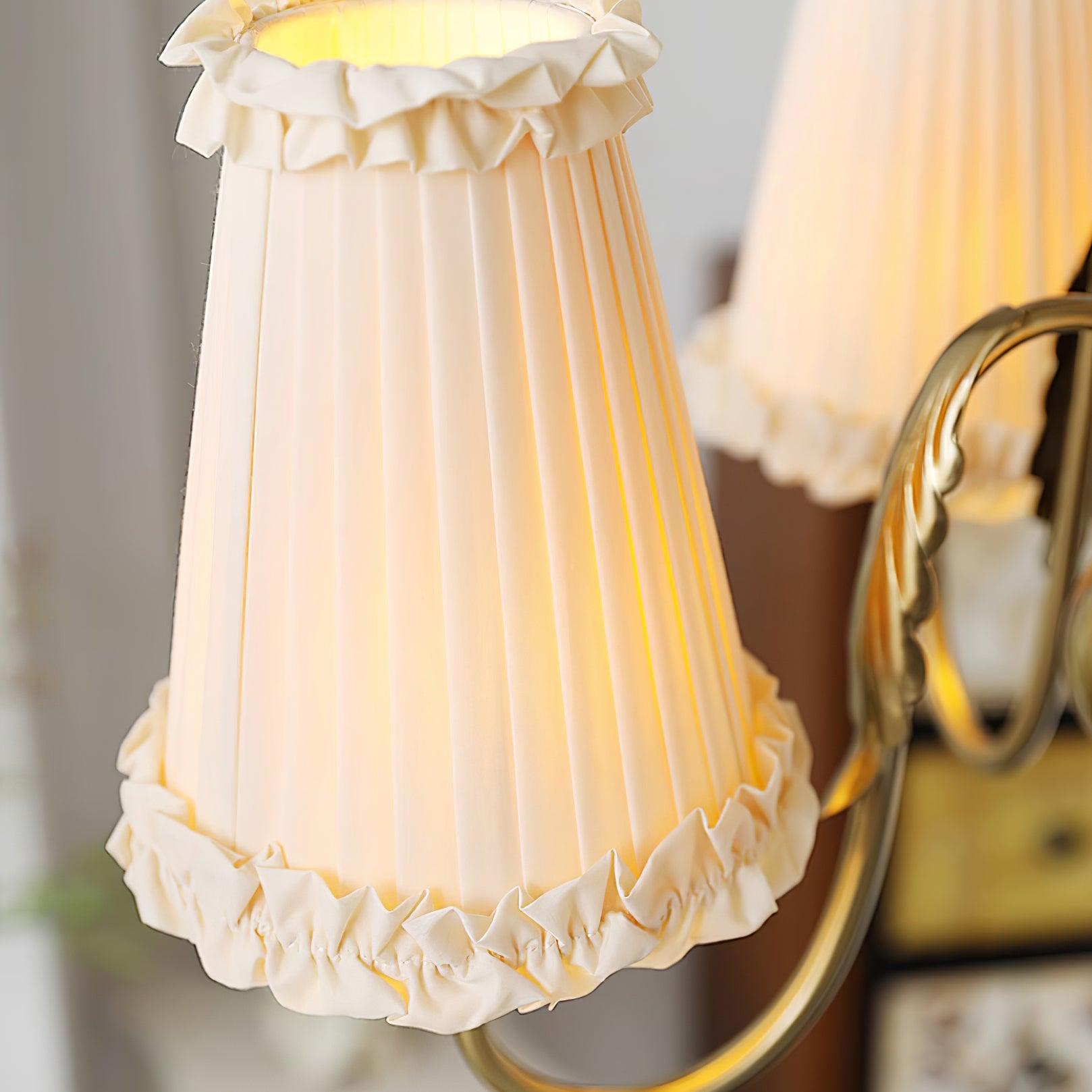 Faylin Vintage Brass Chandelier with Pleated Shades - Letslighting