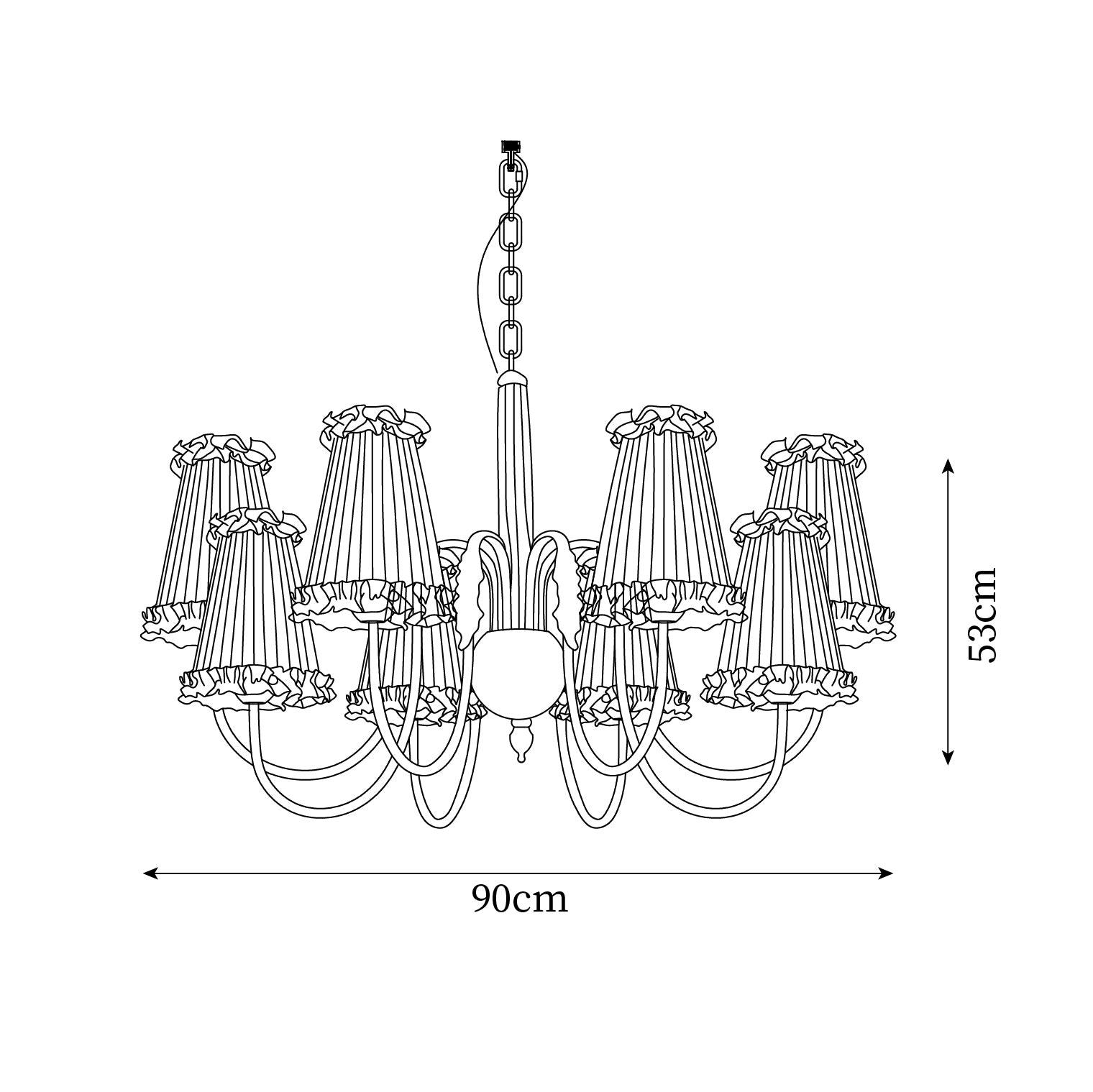 Faylin Vintage Brass Chandelier with Pleated Shades - Letslighting