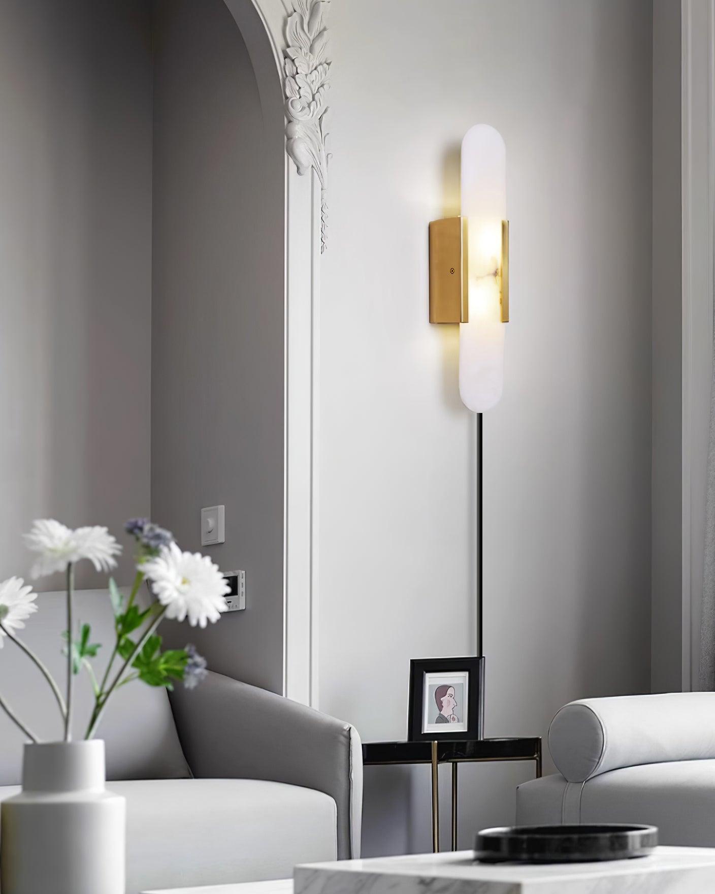 Corvina Oblong Alabaster Wall Light - Letslighting