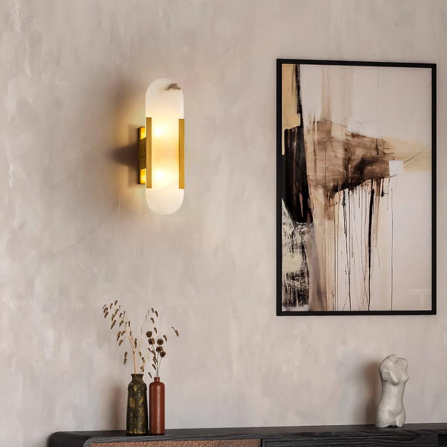 Corvina Oblong Alabaster Wall Light - Letslighting
