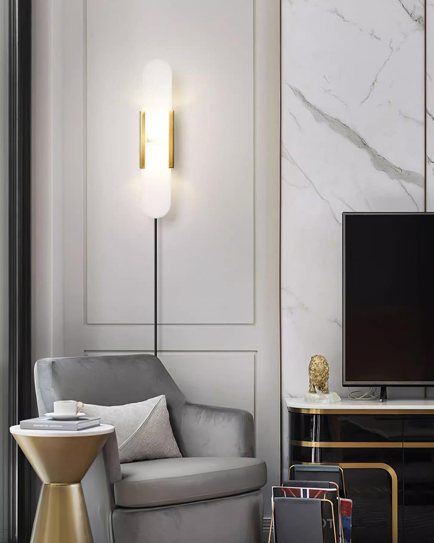 Corvina Oblong Alabaster Wall Light - Letslighting