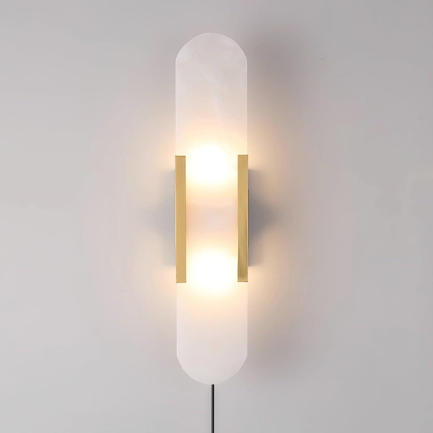 Kristy  Luxury  Elongated Alabaster Wall Lamp Copper Brass Black