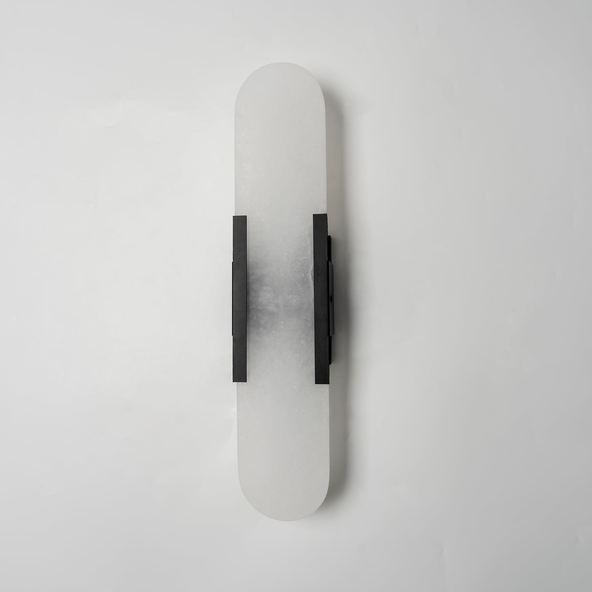 Kristy  Luxury  Elongated Alabaster Wall Lamp Copper Brass Black