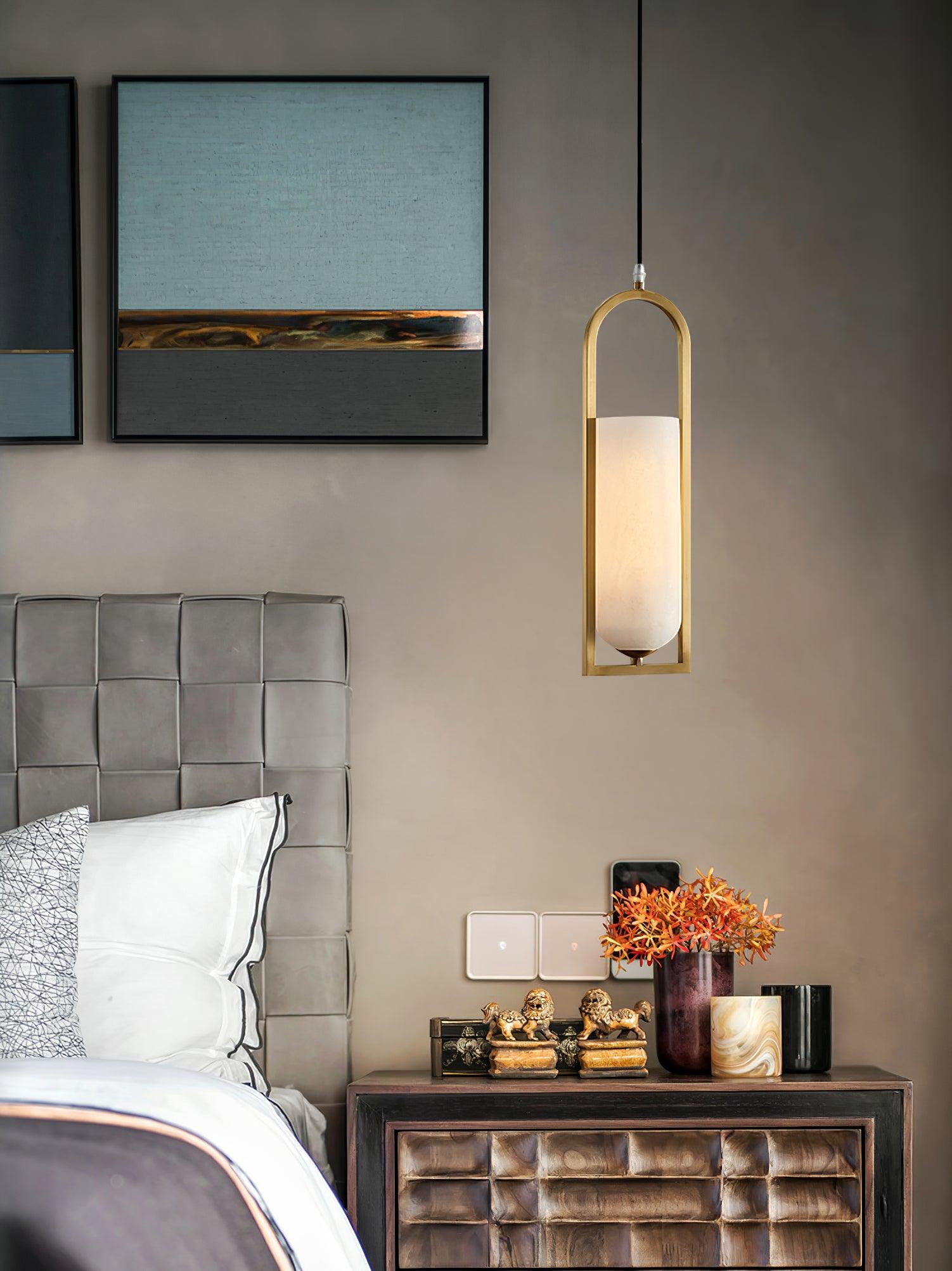 Aethyn Arch Alabaster Pendant Light - Letslighting