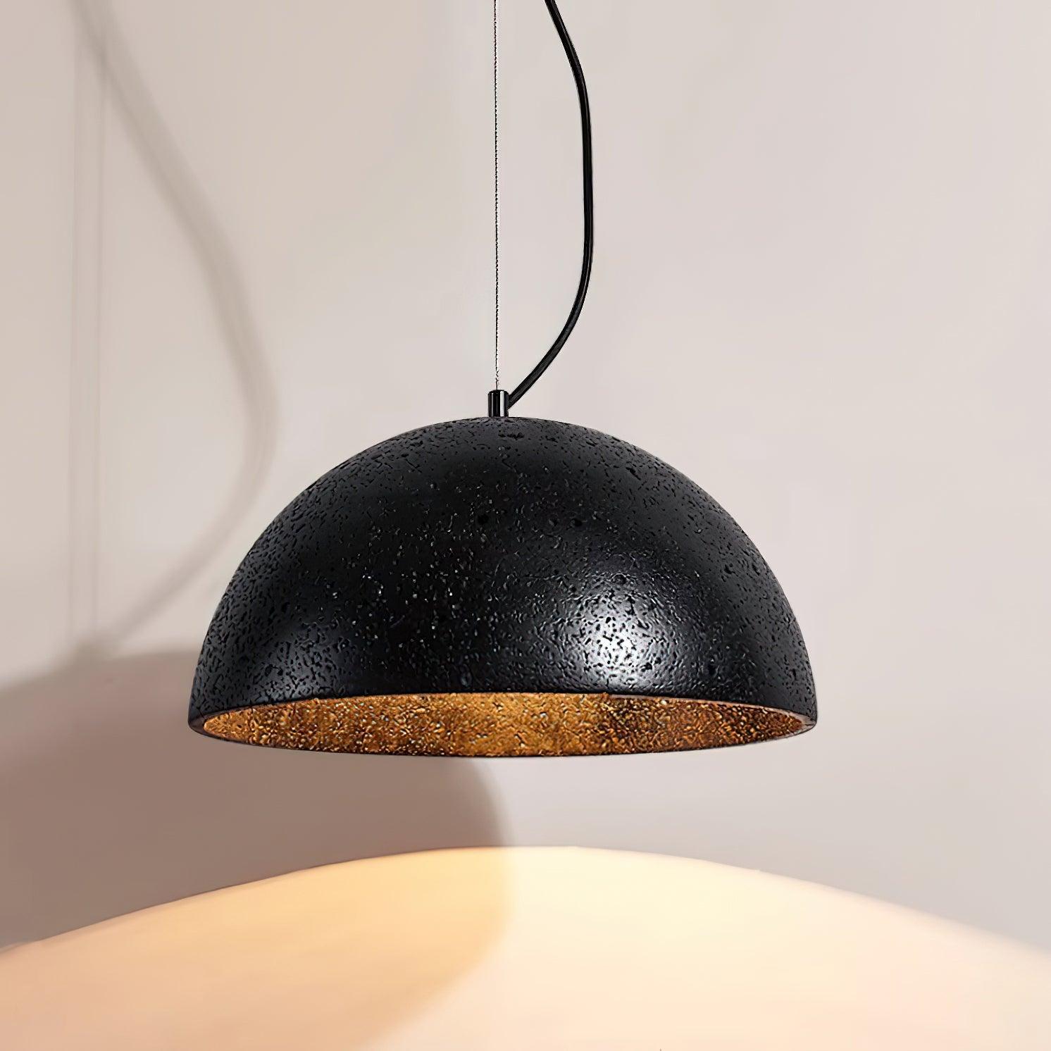 Pendant Lamp Travertine Dome Shade Industrial Chic Soft Glow - Letslighting