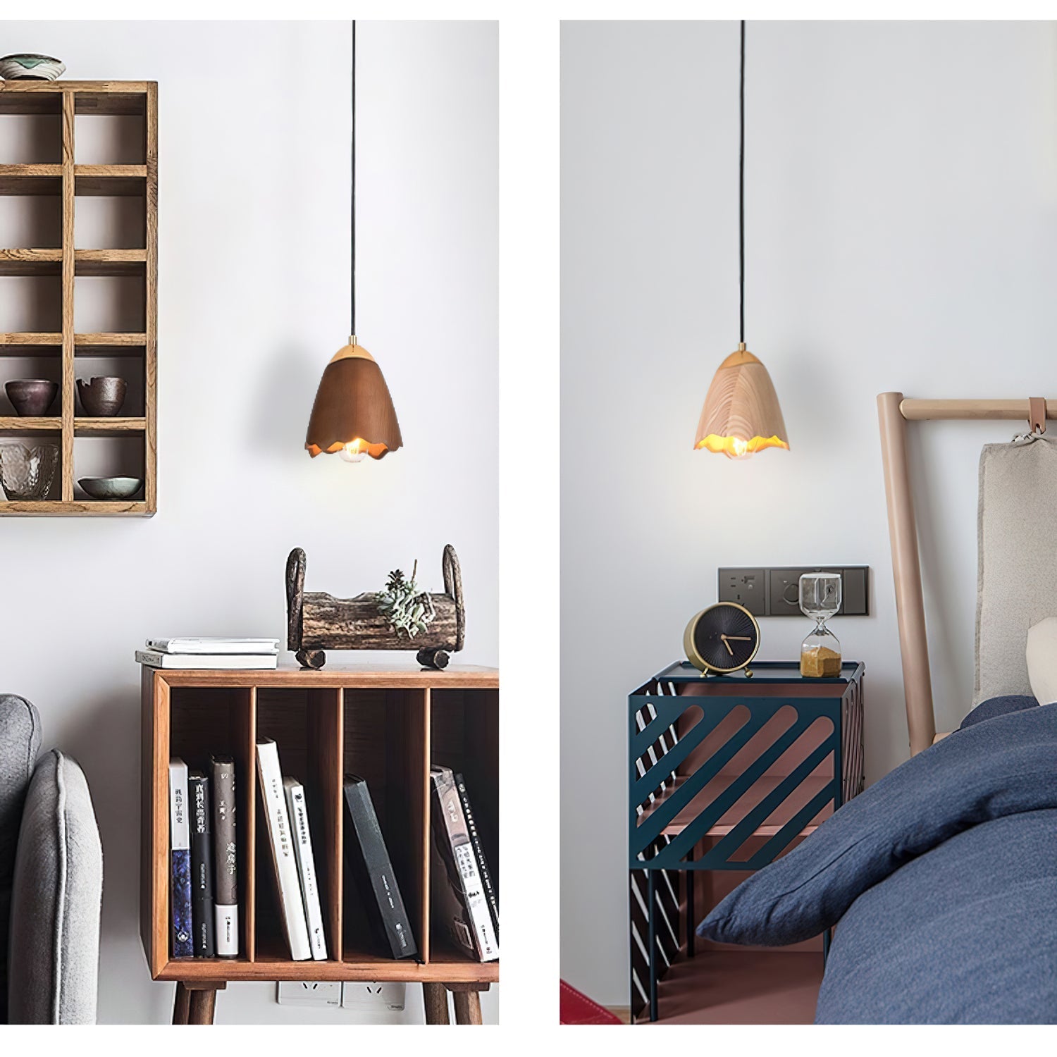 Ilvenel Modern Minimalist Bell Wood Pendant Lamp - Letslighting